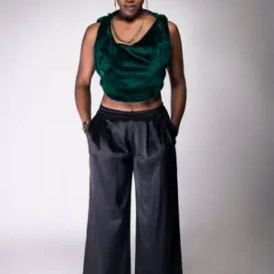Velvet Wide Leg Pants