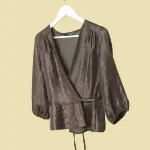 Satin Wrap Blouse